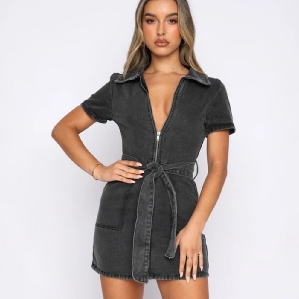 White Fox Boutique Women's Black Dress Denim